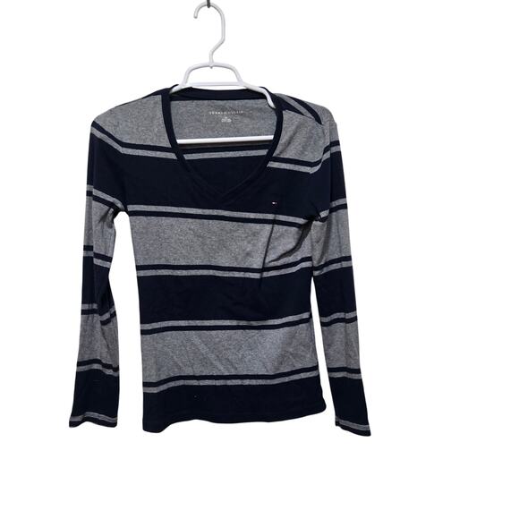 Tommy Hilfiger Tops - Tommy Hilfiger Navy Gray Stripe Long Sleeve Top S